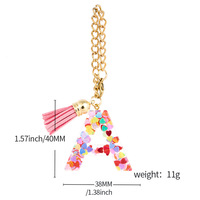 Mode 26 anglais lettre résine porte-clés anglais lettre porte-clés mignon Alphabet pendentif porte-clés cadeau
