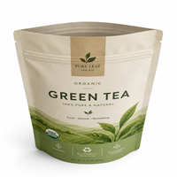 Sachet Doypack Personnalisé en Papier Kraft Brun Imprimé, Emballage Écologique pour Thé, Salades et Thé Vert en Vrac 100g