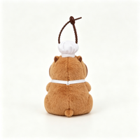 Porte-clés en peluche Chef Capybara, adorable pendentif en peluche de boulanger, breloque de sac en peluche douce de dessin animé avec chapeau et tablier, cadeau pour enfants, vente en gros