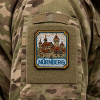 Écusson brodé personnalisé Château Européen et Ville, Badge moral rétro d'architecture, Patch en tissu auto-agrippant pour sacs et uniformes
