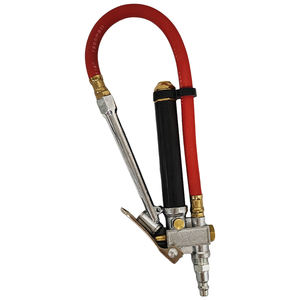 12 Inch Tire Inflator with Flexible Air Pressure Gauge 20-120 PSI Dual Head Chuck Aluminum Body Brass Valves - Product Image 2