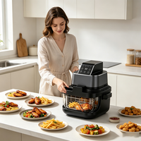 ANBOLIFE OEM Friteuse à air portable en verre 4-en-1 non toxique, sans PFAS, avec contrôle numérique et fenêtre de visualisation, appareils de cuisine ROHS