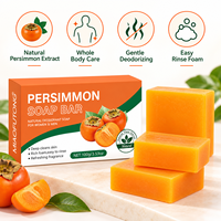 Savon en barre de 100g au kaki en gros, OEM & ODM, déodorant corporel naturel pour l'élimination des odeurs corporelles et de la transpiration des pieds, approvisionnement direct usine