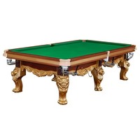 Table de billard royale personnalisée privée 9ft 10ft top coussin en caoutchouc bois massif nature jambe sculptée table de billard de luxe