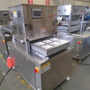 Máquina de embalagem a vácuo para salsichas e carnes, termoformadora automática completa, máquina seladora de embalagens plásticas