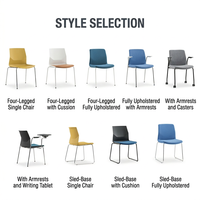 Chaise d'appoint rembourrée empilable moderne et confortable avec base en acier massif électroplaqué pour salles de réunion et salons