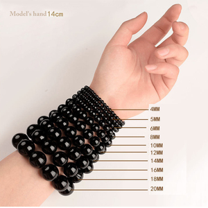 Bracelet extensible de perles rondes de 6 à 18mm de <span class=keywords><strong>pierres</strong></span> précieuses <span class=keywords><strong>semi</strong></span>-précieuses faites à la main en or obsidienne vente en gros - Product Image 6