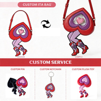 Sac fourre-tout Ita personnalisé en gros avec porte-clés en peluche IP Anime, sacs à bandoulière imperméables de luxe pour femmes, style Y2K