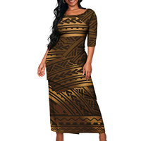 Ensemble deux pièces Puletasi pour femme, imprimé tatouage traditionnel samoan, personnalisé, pas cher, style polynésien, vente en gros