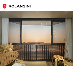 Rolansini mô hình pháp kính cường lực Ba cửa sổ nhôm hợp kim chống trộm cửa sổ trượt với bên trong nướng - Product Image 2
