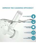 Nettoyeur électrique rotatif Brosse de nettoyage rechargeable sans fil avec brosse adaptative Turbo