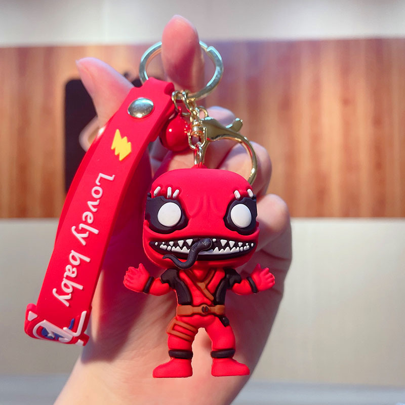 Porte-clés Deadpool Mignon Et Créatif - Accessoire Sac Ou Voiture En PVC Rouge