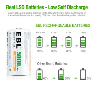 Карточная блистерная упаковка EBL 1,2 Вольт Ni-MH Sub C аккумуляторы Nimh C ячейка 5000 мАч 1,2 В аккумуляторная батарея - Product Image 4