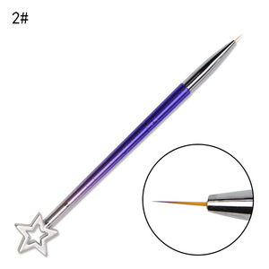 Lot de 3 pinceaux liner en nylon à manche métallique pour nail art, stylos de peinture pour gel et vernis à ongles, pour le dessin de lignes et les motifs étoiles - Product Image 3