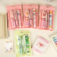 Lot de 6 stylos correcteurs mignons, gel effaçable, stylo à bille 10 couleurs, crayon, cadeau, papeterie de dessin animé