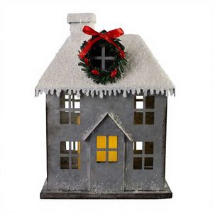 Casita Navideña de Hierro Galvanizado Vintage Hecha a Mano, 100 Piezas, Decoración Ecológica Personalizable para el Hogar, Festividades Navideñas - Product Image 1
