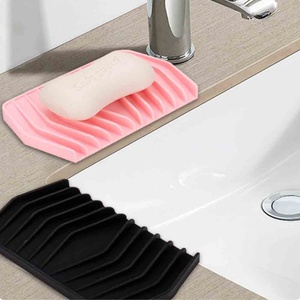 6.1 X 3.5 X 0.55in Soap Holder for Kitchen Sink Silicone Organizer Bar Soap Saver for Shower Waterfall Soap Tray Bathroom - Product Image 6