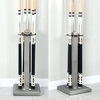 Support de barre de billard carré en métal chromé argenté, 2 pièces, pour table de billard et 8 bars de billard.