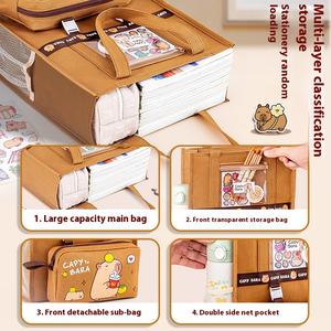 Kapi Bala, bolsa de tutoría de Arte de lona de gran capacidad, bolsa de libros de transporte para estudiantes para Primaria, escuela secundaria para niños y niñas - Product Image 3