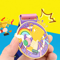 Medallas de Premio Escolares Personalizadas en Color para Jardín de Infancia y Primaria, Insignias Metálicas para Juegos Divertidos, Medallas de Oro con Cinta para Estudiantes