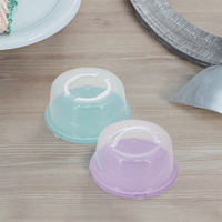 Haixing – serveur de gâteaux ronds en plastique transparent, boîte à gâteaux avec poignée