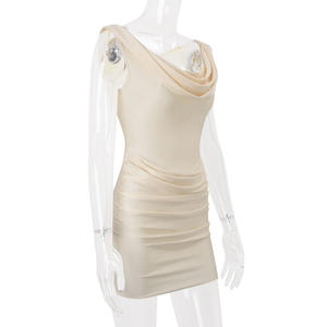 Abito Estivo Elegante da <span class=keywords><strong>Donna</strong></span> 2025, Nuovo Stile Estetico con Colletto a Strati, <span class=keywords><strong>Sexy</strong></span> e Aderente, Set con Gonna - Product Image 5