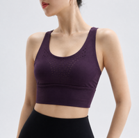 Soutien-gorge de sport respirant taille haute pour yoga, avec bretelles croisées, maintien moyen, idéal pour la gym et l'entraînement, brassière douce pour la peau pour femme