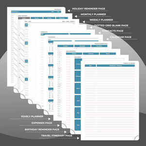 Plan de travail et agenda 2026, reliure spirale, imprimé, A5, pour enregistrements annuels et notes hebdomadaires, écologique - Product Image 4