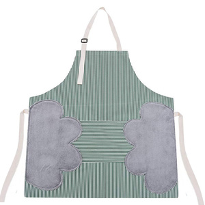 Wholesale Water-drop Oil Resistant Cooking Bib Kitchen <b>Apron</b> with Hand Wipe & Pocket for Women <b>Men</b> Chef - Product Image 1