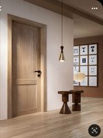 Porte d'entrée double en placage de bois avec panneaux mélaminés pour salon et chambre de villa moderne CBMmart, taille personnalisable