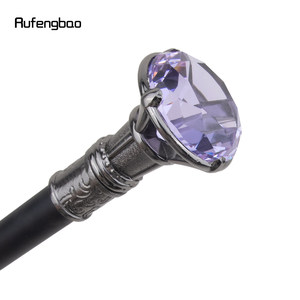 Canne de marche créative en métal, style contemporain, motif léopard, avec pointe en diamant violet clair - Product Image 3