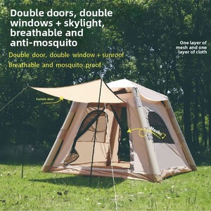 Tente de glamping gonflable portable pour 3 à 5 personnes, tente cabine étanche, installation facile et rapide, maison familiale pour le camping en station balnéaire - Product Image 2
