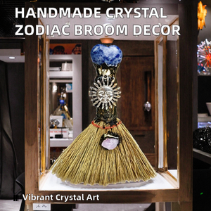 Escoba Mágica del Zodíaco Hecha a Mano con Incrustaciones de Piedras Rodantes, Decoración para el Hogar, Artesanía de Cristal, Feng Shui Tradicional - Product Image 2