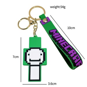 Llavero de Personaje de Videojuego <span class=keywords><strong>en</strong></span> 3D, de Goma Suave con Correa de Silicona para la Muñeca, Cierre Chapado <span class=keywords><strong>en</strong></span> Oro, para Fans, Decoración para Mochilas y Llaves - Product Image 2