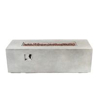 Table rectangulaire pour foyer en béton Table d'extérieur pour foyer au gaz propane