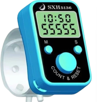 Contador de Dedos Digital de Plástico con Pantalla de Tiempo, Funciona con Batería, Regalo para Ramadán