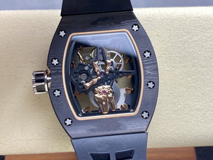 2026 New NTPT Carbon Fiber Tonneau 3D Skeleton Hand Tourbillon <b>Watch</b> Men Luxury Openwork Mechanical <b>Watch</b> Black <b>Rubber</b> Strap - Product Image 5