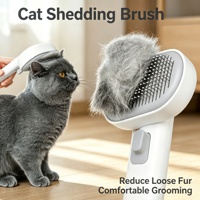 Brosse lissante autonettoyante pour animaux de compagnie à un clic, peigne à aiguilles en acier inoxydable pour le toilettage des chats et des chiens, brosse lissante autonettoyante