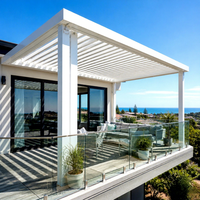 Pergola motorisée moderne MEIXIN ORLANDO en aluminium avec toit à lames, verre double trempé Low-E, pour villa, patio, entrepôt, parc