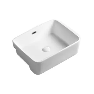 自立型白い陶器ポットコンテナシンク蛇口バスルームウォールシンク