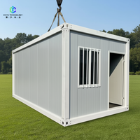 Garage modulaire temporaire détachable de 20 pieds, maison conteneur préfabriquée mobile en kit, bâtiment de bureau en panneaux sandwich