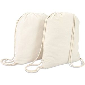 Wholesale Double <b>String</b> Eco Organic Cotton Canvas Drawstring <b>Bag</b> With Custom Logo - Product Image 1