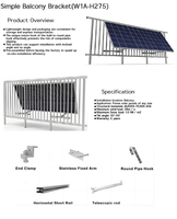Support de montage solaire en alliage d'aluminium pour balcon, réglable en angle, antirouille, pour système solaire, expédié depuis l'entrepôt allemand