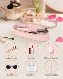 Organisateur de cosmétiques transparent en PVC avec fermeture éclair, trousse de maquillage portable étanche, étui pour outils de beauté, grande capacité, résistant à l'usure - Product Image 2