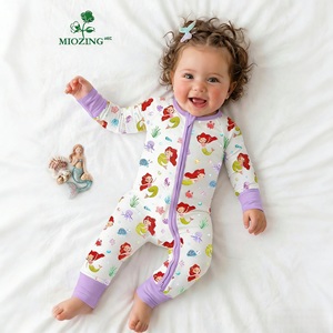 Tutina Estiva Traspirante con Stampa Sirena Oceanica Miozing, Pronta per la Spedizione, Abbigliamento per Neonati con Logo Personalizzato, Pigiamino in Bambù - Product Image 1