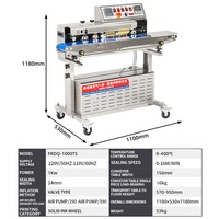 Machine de scellage sous vide pneumatique pour sacs PVC, avec rouleau d'impression à encre pour date et gonfleur de gaz, pour thé, épices, aliments pour animaux de compagnie - Vente en gros usine