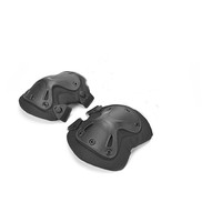 Un ensemble de genouillères noires réglables et respirantes, parfaites pour les sports de plein air, le cyclisme, le skateboard et la moto.