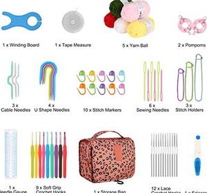 Crochet Công Cụ Kit Với Sợi Móc Di Động Thiết Lập Lưu Trữ Túi Đan Kim Cho Người Mới Bắt Đầu - Product Image 4