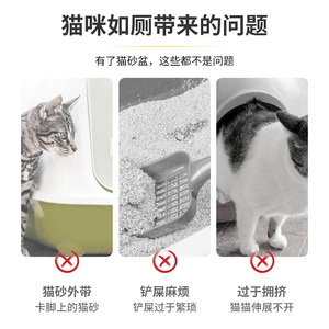 Cartoon pig cat litter <b>box</b>, <b>large</b> size, enclosed cat toilet, cat supplies, wholesale, home use, customizable. - Product Image 5