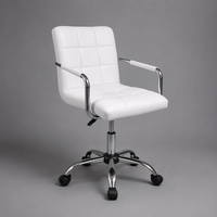 Chaise de bureau pivotante réglable en hauteur, fournie par l'usine, chaise ergonomique en cuir pour personnel, logo et couleur personnalisés WS6104